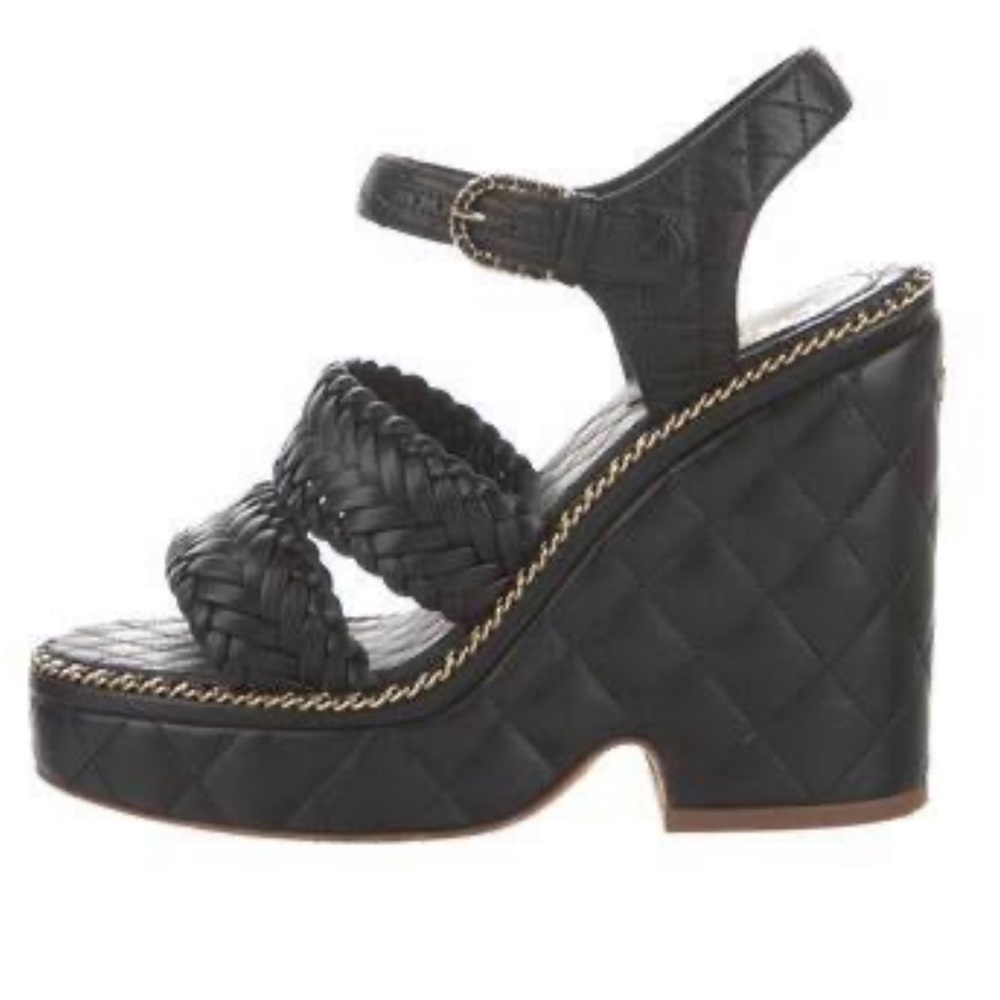 CHANEL 2015 interlocking c logo sling back Karl Lagerfeld edition